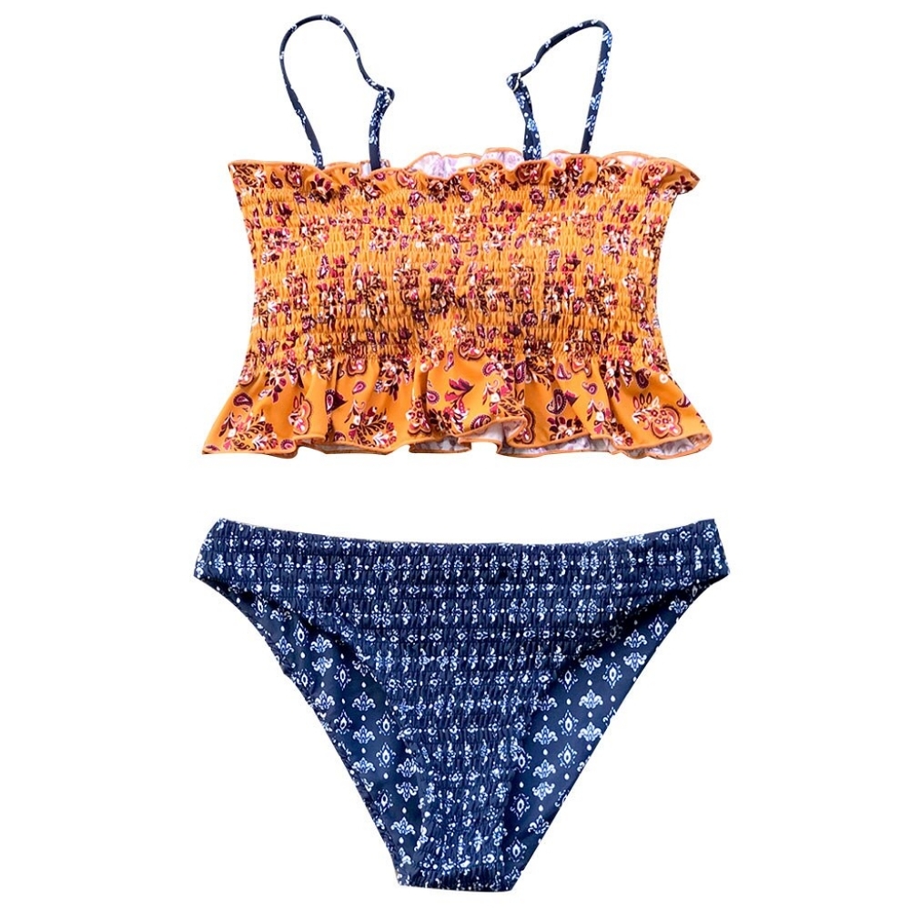 NWT Cupshe Summer Paisley Smocked Bikini